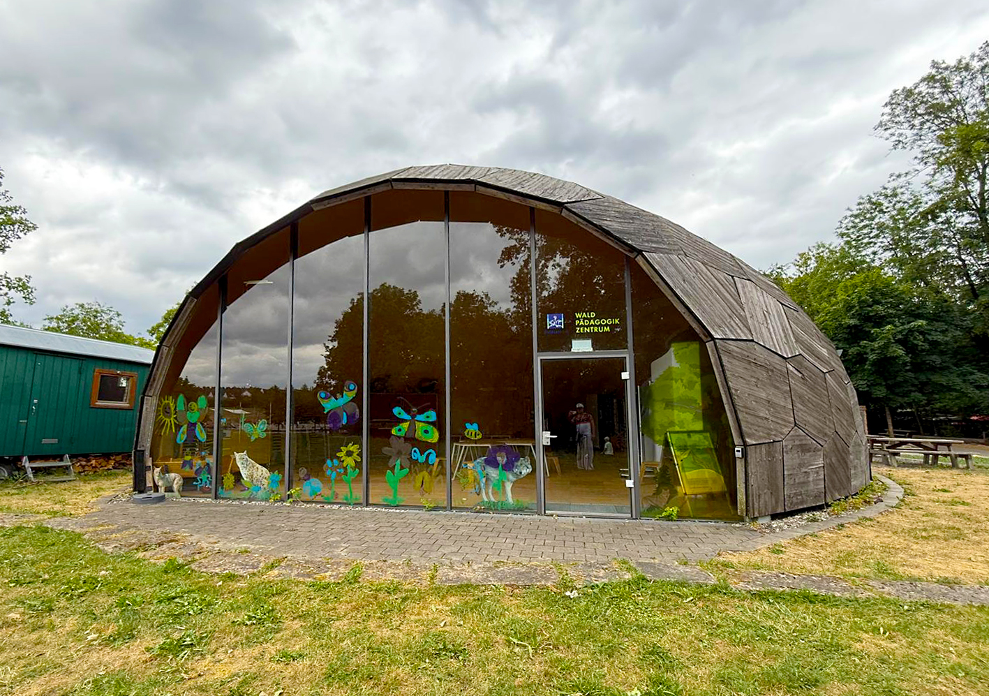 Landesgartenschau Exhibition Hall 2014, Schwäbisch Gmünd — glazed front, now in use as a forest-education center